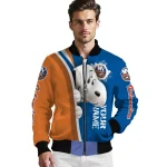 custom new york islanders snoopy head blue bomber jacket best selling