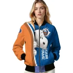 custom new york islanders snoopy head blue bomber jacket best selling