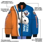 custom new york islanders snoopy head blue bomber jacket best selling
