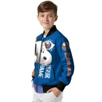 custom new york islanders snoopy head blue bomber jacket best selling