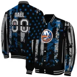 custom new york islanders star stripes blue black varsity jacket best selling