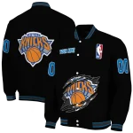 custom new york knicks claw edge black varsity jacket best selling