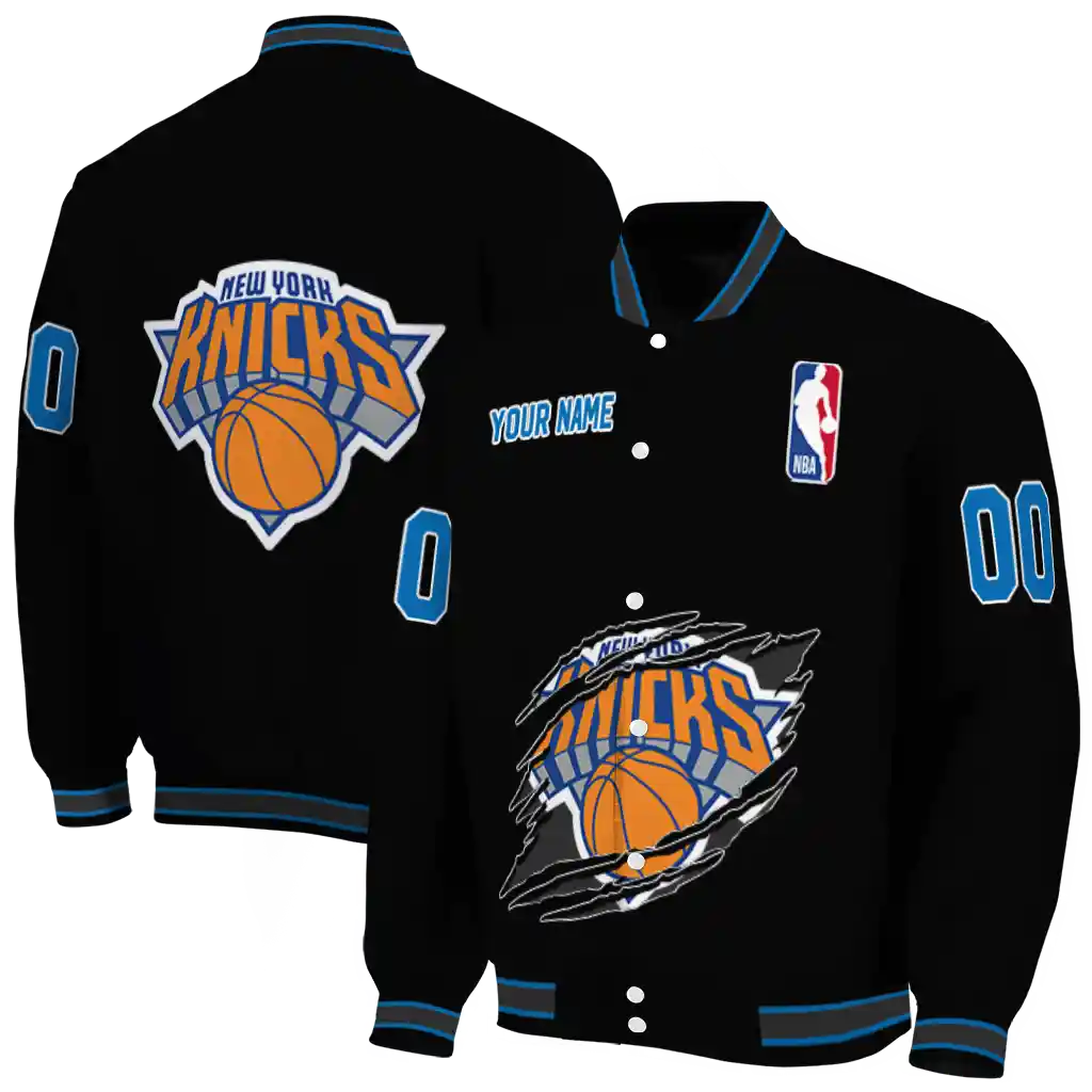 custom new york knicks claw edge black varsity jacket fashion forward custom new york knicks claw edge black varsity jacket fashion forward