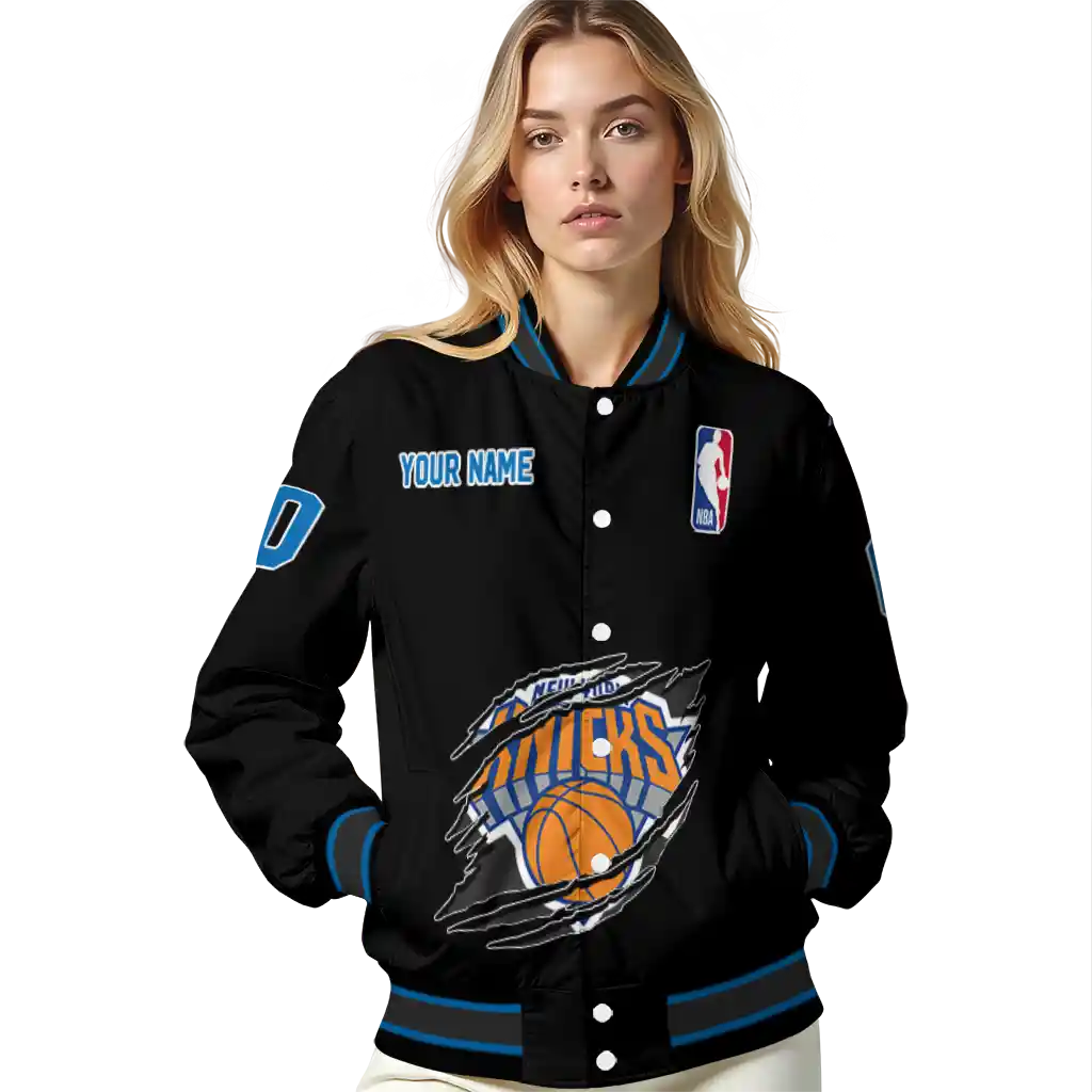 custom new york knicks claw edge black varsity jacket latest model custom new york knicks claw edge black varsity jacket latest model