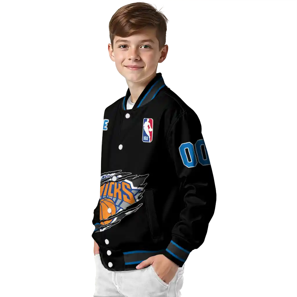 custom new york knicks claw edge black varsity jacket trendy custom new york knicks claw edge black varsity jacket trendy