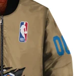 custom new york knicks claw opening beige bomber jacket best selling