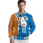 custom new york knicks snoopy head blue varsity jacket best selling