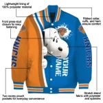 custom new york knicks snoopy head blue varsity jacket best selling