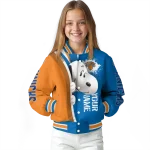 custom new york knicks snoopy head blue varsity jacket best selling