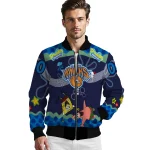 custom new york knicks spongebob playtime blue bomber jacket best selling