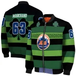 custom new york mets clover green lines green black bomber jacket best selling
