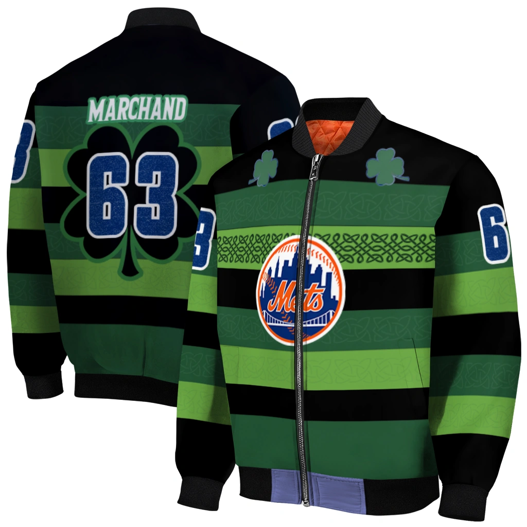 custom new york mets clover green lines green black bomber jacket best selling custom new york mets clover green lines green black bomber jacket best selling