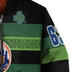 custom new york mets clover green lines green black bomber jacket best selling