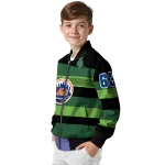 custom new york mets clover green lines green black bomber jacket best selling