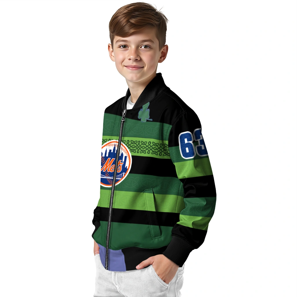 custom new york mets clover green lines green black bomber jacket trendy custom new york mets clover green lines green black bomber jacket trendy