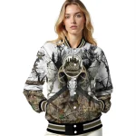 custom new york mets deer skull camouflage white varsity jacket best selling