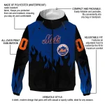 custom new york mets flame trim blue black windbreaker jacket best selling