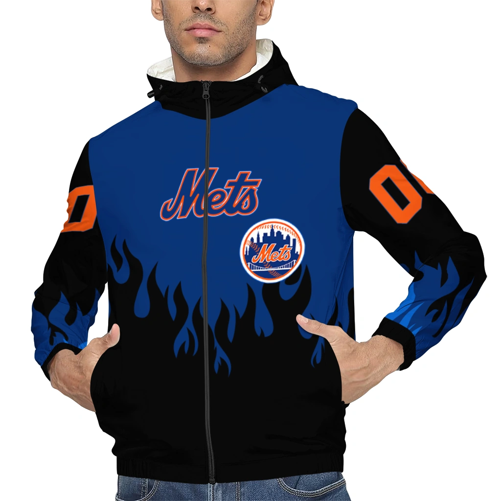 custom new york mets flame trim blue black windbreaker jacket top rated custom new york mets flame trim blue black windbreaker jacket top rated