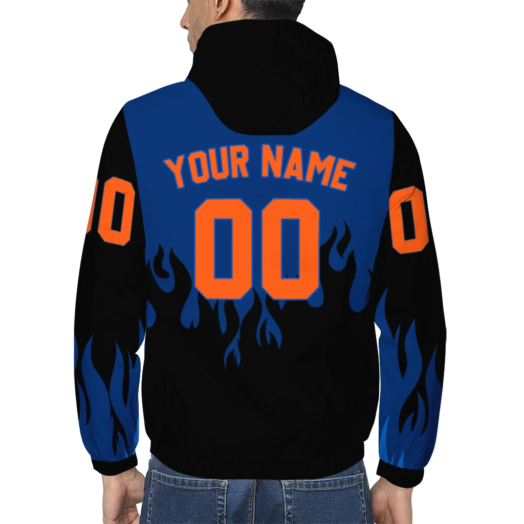 custom new york mets flame trim blue black windbreaker jacket trendy custom new york mets flame trim blue black windbreaker jacket trendy