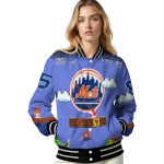 custom new york mets mario blocks blue black varsity jacket best selling