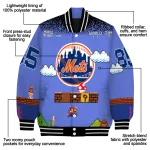 custom new york mets mario blocks blue black varsity jacket best selling