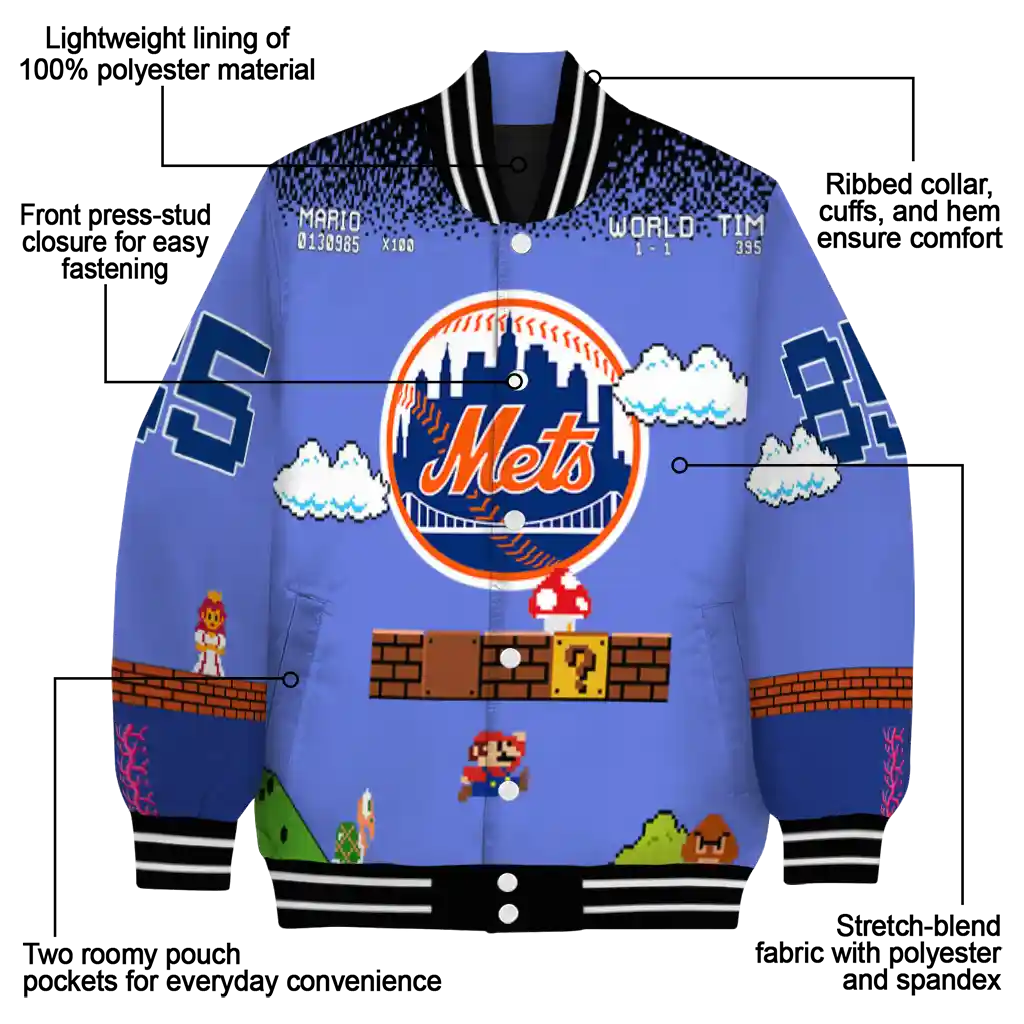 custom new york mets mario blocks blue black varsity jacket new arrival custom new york mets mario blocks blue black varsity jacket new arrival