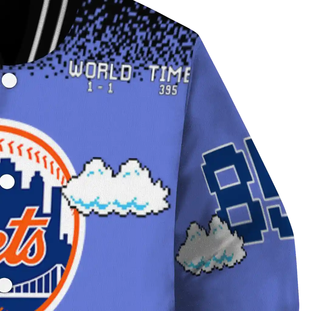 custom new york mets mario blocks blue black varsity jacket premium grade custom new york mets mario blocks blue black varsity jacket premium grade