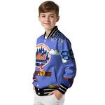 custom new york mets mario blocks blue black varsity jacket best selling
