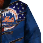 custom new york mets us flag claws blue bomber jacket best selling
