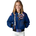 custom new york mets us flag claws blue bomber jacket best selling