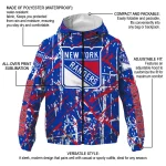 custom new york rangers brushstroke pattern blue windbreaker jacket best selling