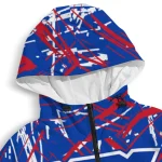 custom new york rangers brushstroke pattern blue windbreaker jacket best selling