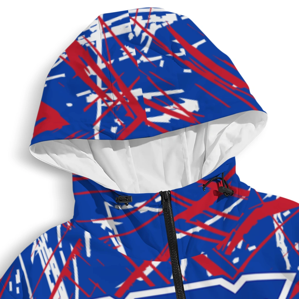 custom new york rangers brushstroke pattern blue windbreaker jacket premium grade custom new york rangers brushstroke pattern blue windbreaker jacket premium grade