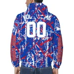 custom new york rangers brushstroke pattern blue windbreaker jacket best selling
