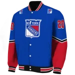 custom new york rangers chevron style blue varsity jacket best selling