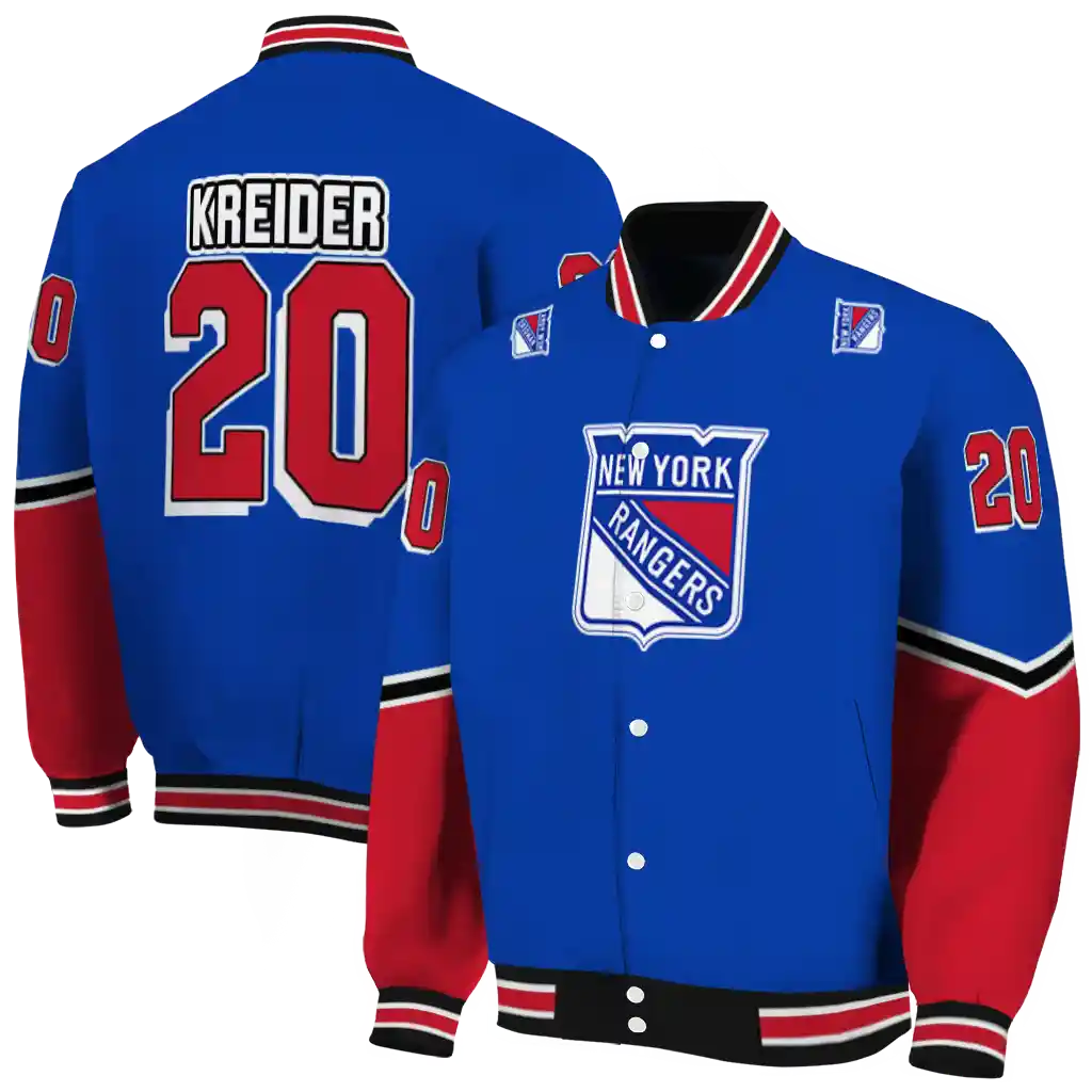 custom new york rangers chevron style blue varsity jacket fashion forward custom new york rangers chevron style blue varsity jacket fashion forward