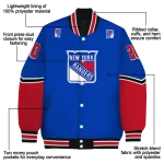 custom new york rangers chevron style blue varsity jacket best selling