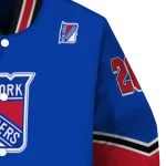 custom new york rangers chevron style blue varsity jacket best selling