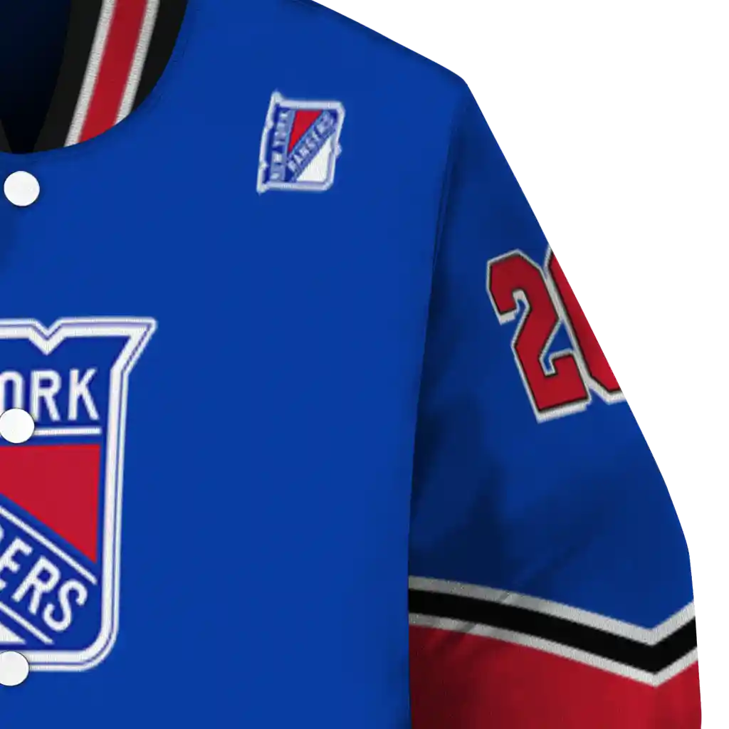custom new york rangers chevron style blue varsity jacket premium grade custom new york rangers chevron style blue varsity jacket premium grade