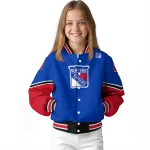 custom new york rangers chevron style blue varsity jacket best selling