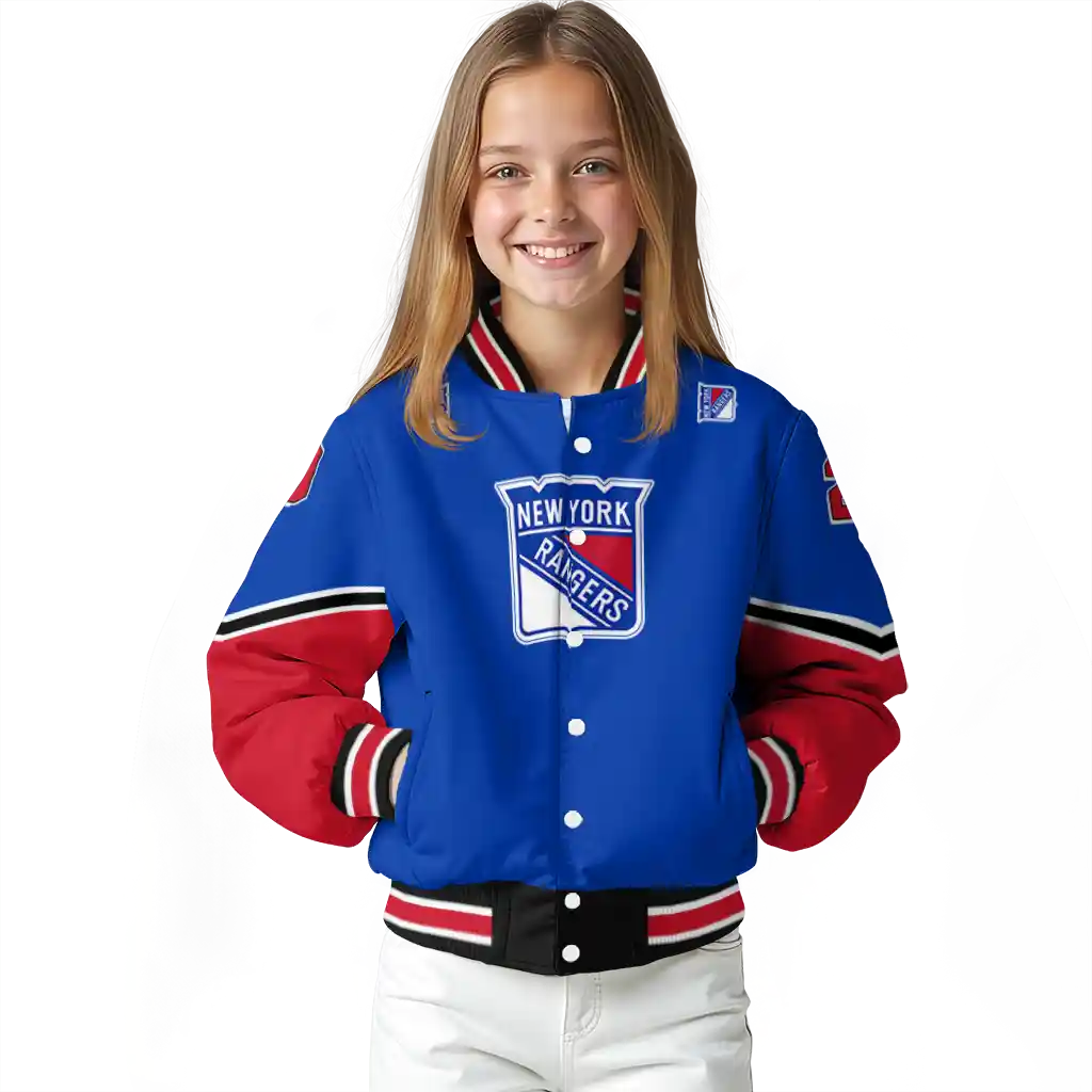 custom new york rangers chevron style blue varsity jacket top rated custom new york rangers chevron style blue varsity jacket top rated