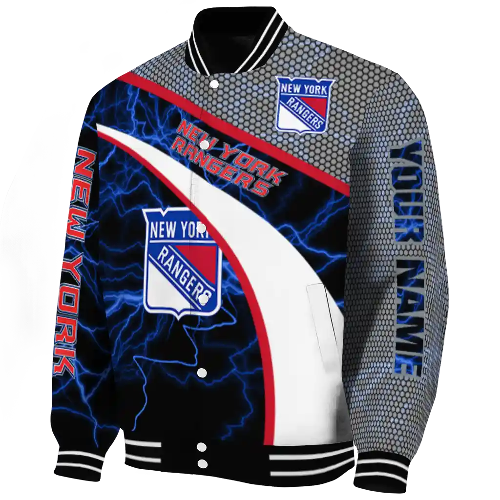 custom new york rangers electric flash blue varsity jacket best selling custom new york rangers electric flash blue varsity jacket best selling
