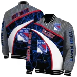 custom new york rangers electric flash blue varsity jacket best selling