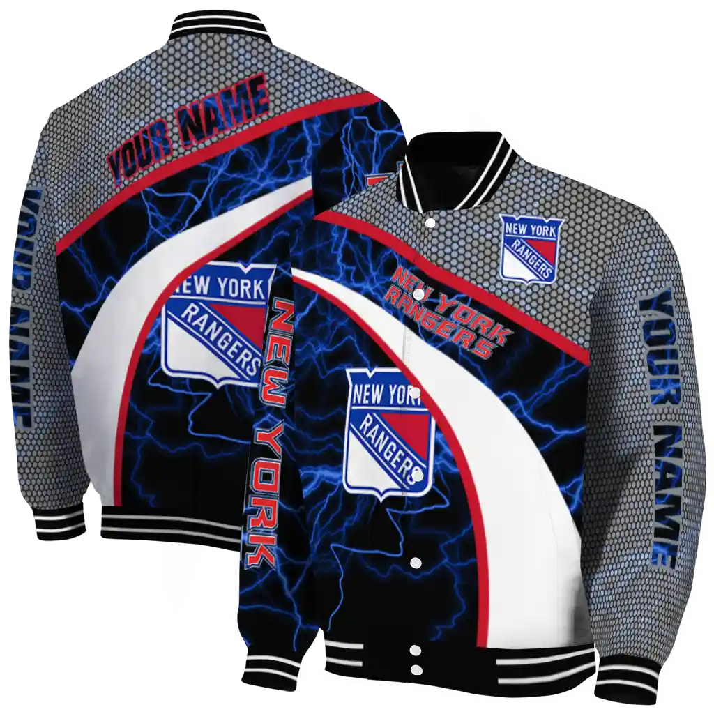 custom new york rangers electric flash blue varsity jacket fashion forward custom new york rangers electric flash blue varsity jacket fashion forward