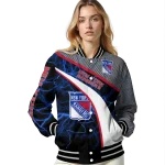 custom new york rangers electric flash blue varsity jacket best selling