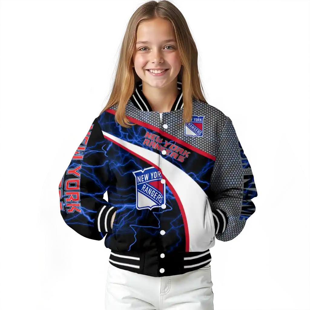 custom new york rangers electric flash blue varsity jacket top rated custom new york rangers electric flash blue varsity jacket top rated