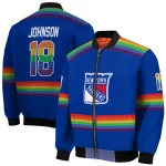 custom new york rangers rainbow jersey number blue bomber jacket best selling
