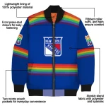 custom new york rangers rainbow jersey number blue bomber jacket best selling