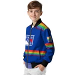 custom new york rangers rainbow jersey number blue bomber jacket best selling