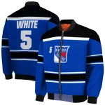 custom new york rangers stripe statement blue black bomber jacket best selling